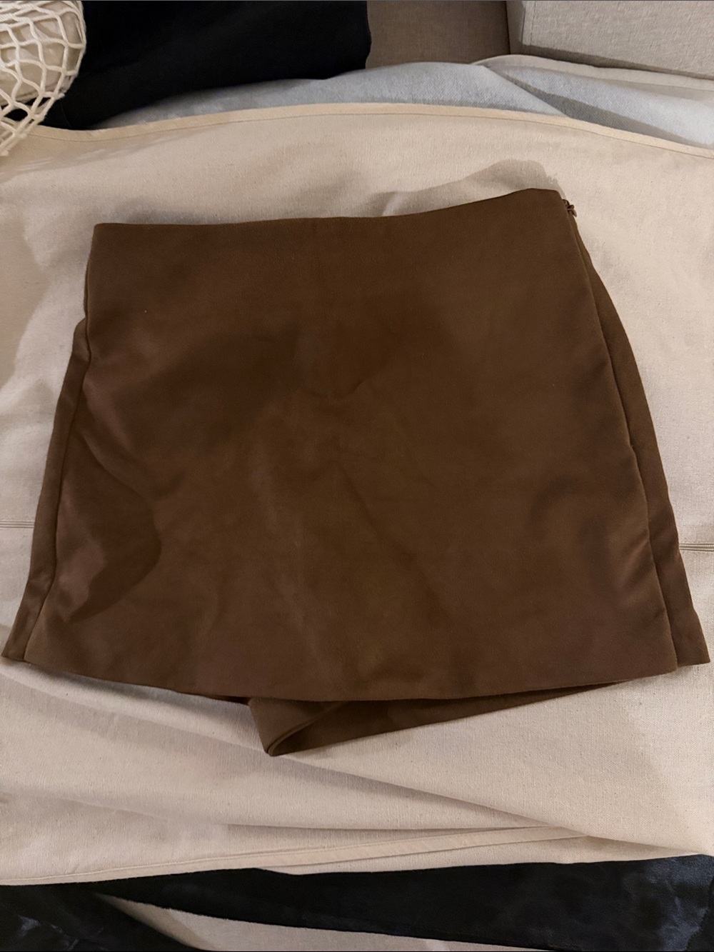 Zara Suede Brown Mini Skort